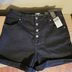 Hot Topic Ultra High Rise Black Denim Women's Shorts